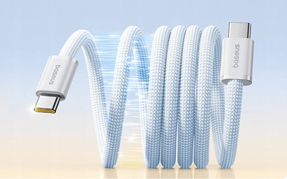 „Baseus Dynamic 4 Pro“ serijos duomenų kabelis USB-C – USB-C 100W 1m, „Galaxy Mėlyna“