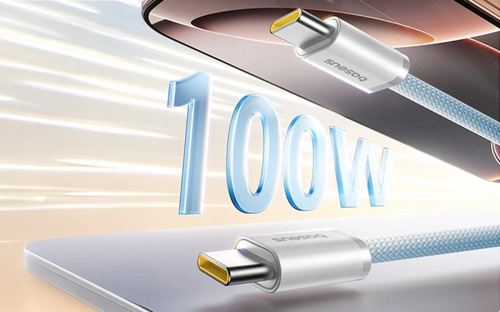 „Baseus Dynamic 4 Pro“ serijos duomenų kabelis USB-C – USB-C 100W 1m, „Galaxy Mėlyna“