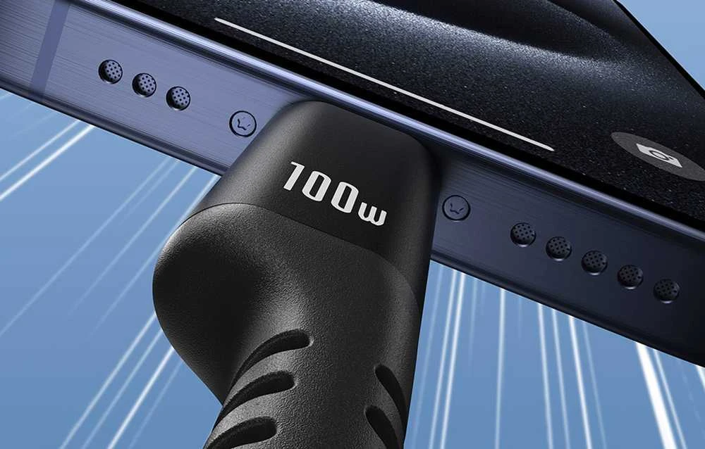 Greito įkrovimo laidas USB-C į USB-C Baseus Fish-Eye 100W, 1m (juodas)