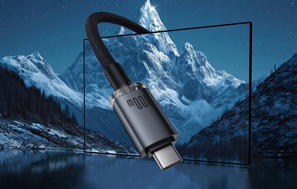 Baseus Crystal Shine Series Data kabelis USB-C - USB-C 100W 1,5m juodos spalvos