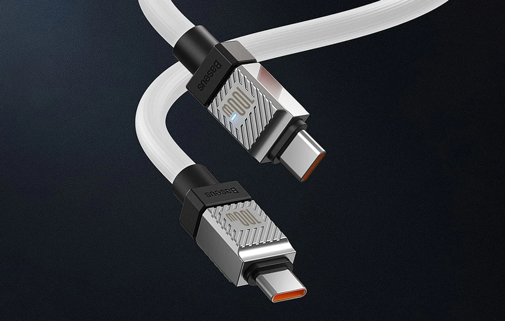 USB-C laidas su USB-C Baseus CoolPlay 100W 2m (baltas)