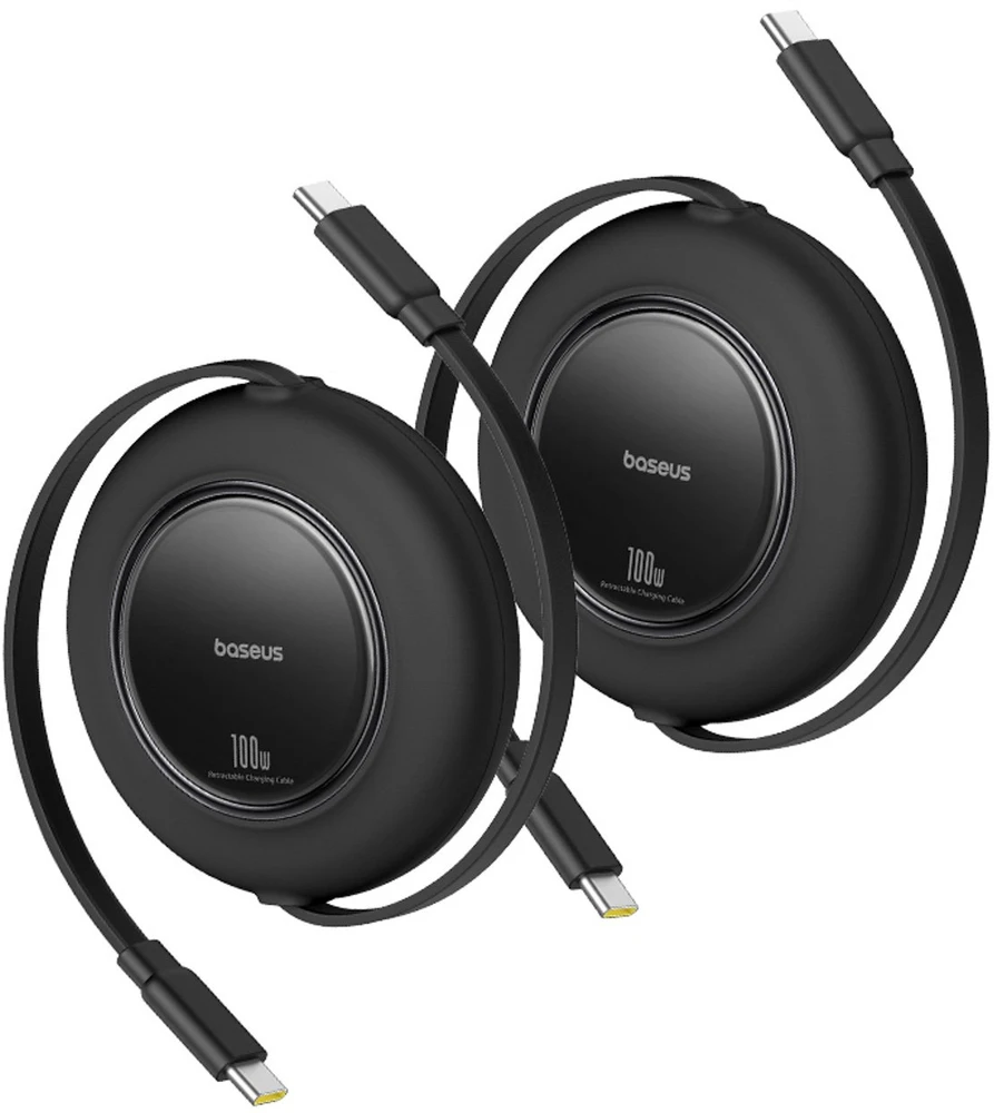 Kabelis zwijany Baseus Free2Pull 100W USB-C - USB-C 2m (2 vnt.) - juoda