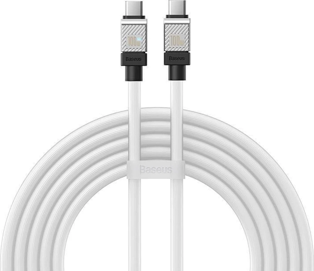 USB-C laidas su USB-C Baseus CoolPlay 100W 2m (baltas)
