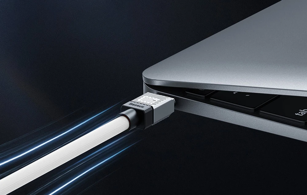 USB-C laidas su USB-C Baseus CoolPlay 100W 2m (baltas)