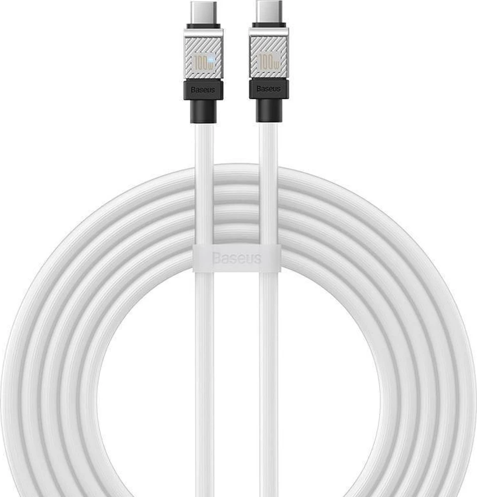 USB-C laidas su USB-C Baseus CoolPlay 100W 2m (baltas)