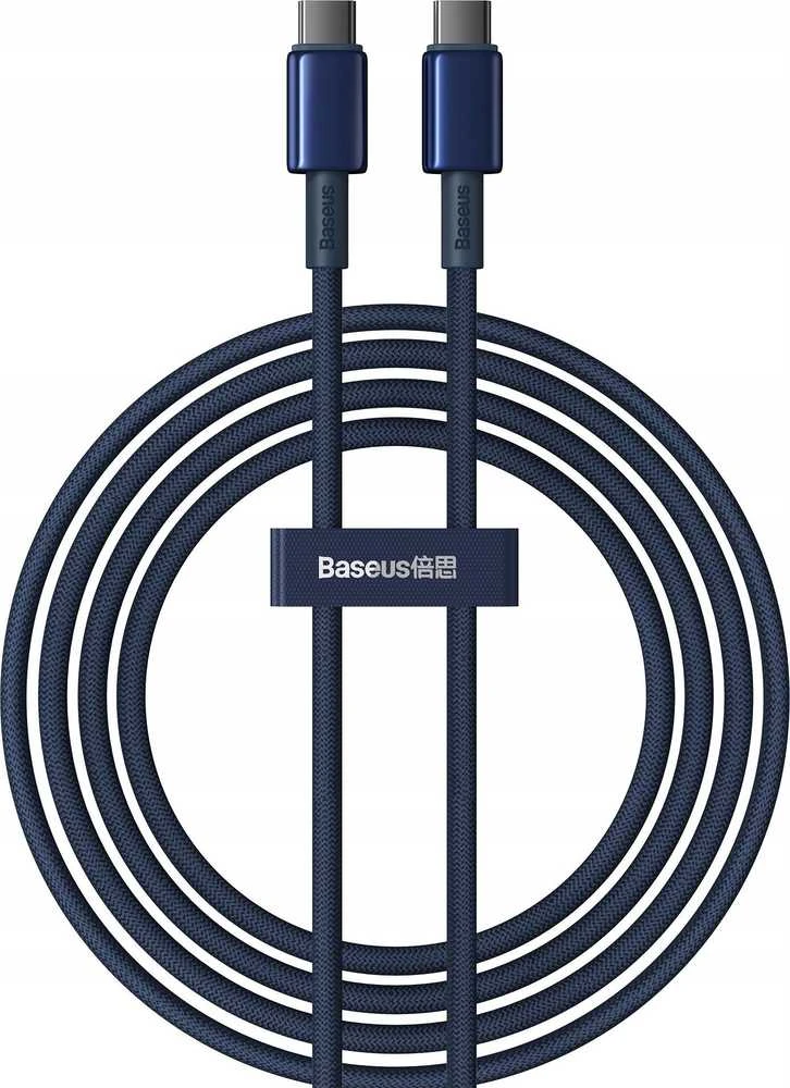 Baseus Tungsten Gold kabelis USB-C - USB-C 100W 2m - Mėlynas