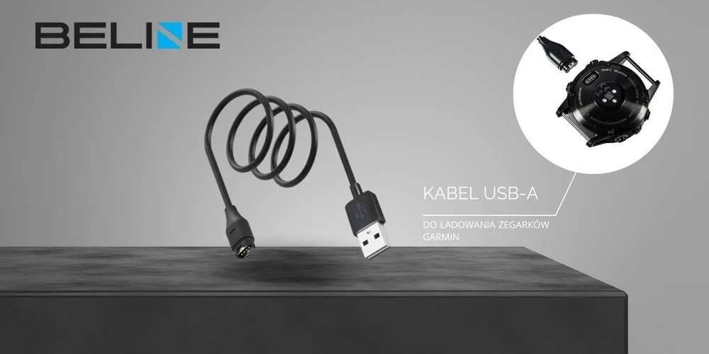 Kabelis USB-A Beline laikrodžio įkrovimui Garmin 1m juodos spalvos