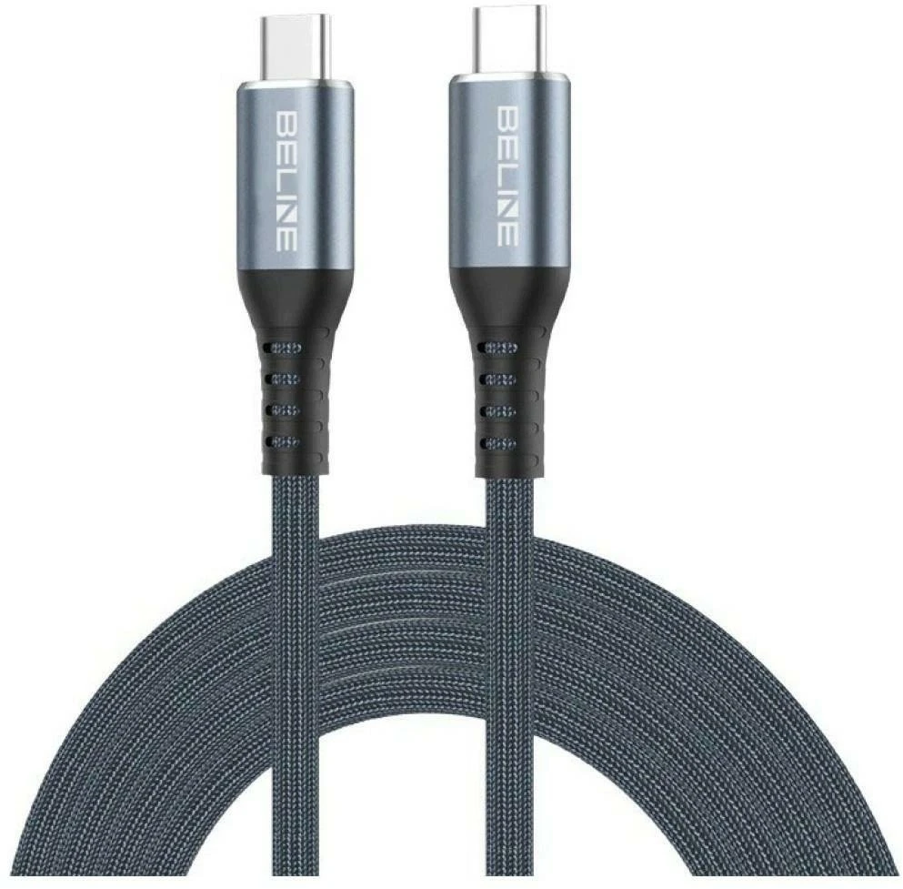Beline Thunderbolt 4 USB-C laidas 1 m, 48V/5A, 40Gbps, 240W, 8K 60Hz, juodas