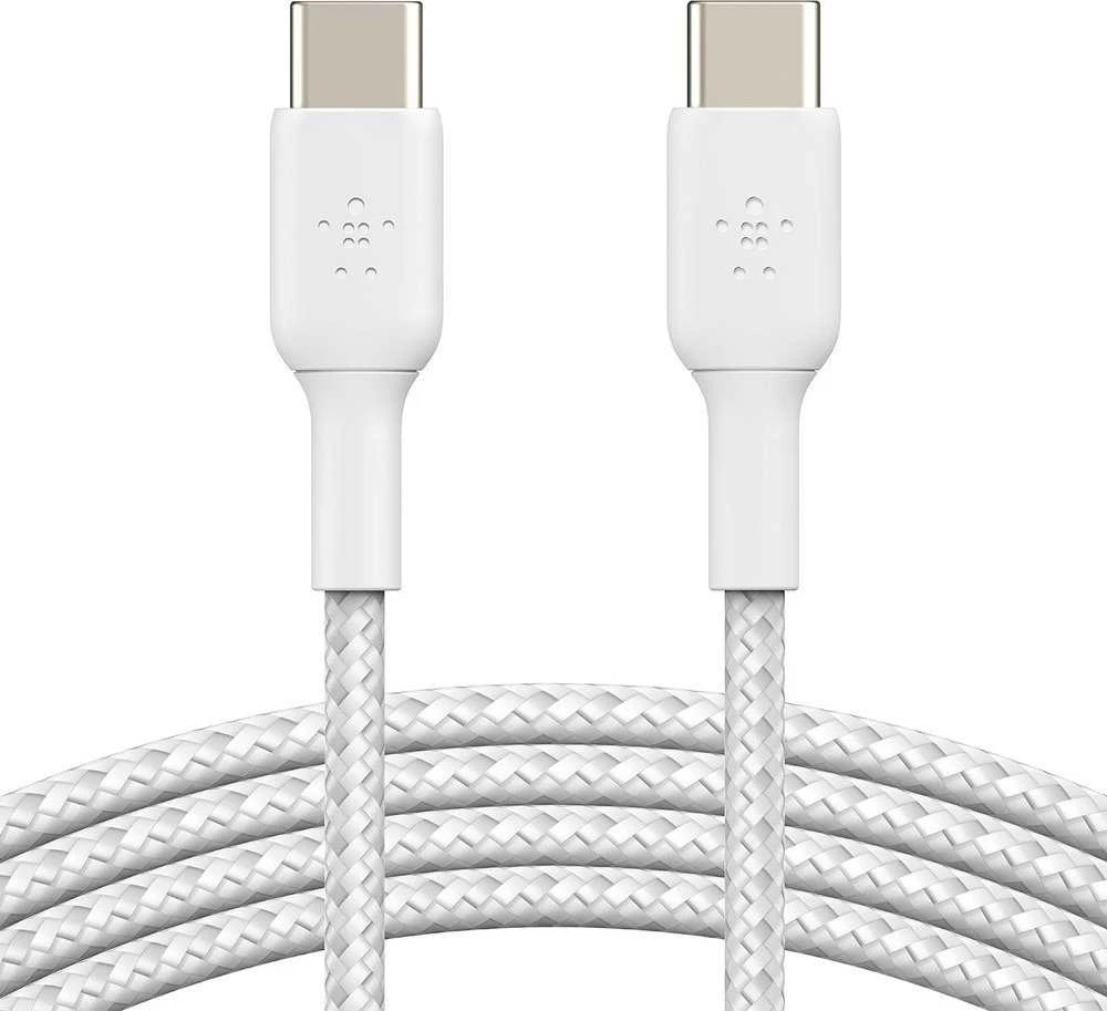 Belkin USB-C - USB-C pintas PVC/Baltas 1M dvigubas paketas