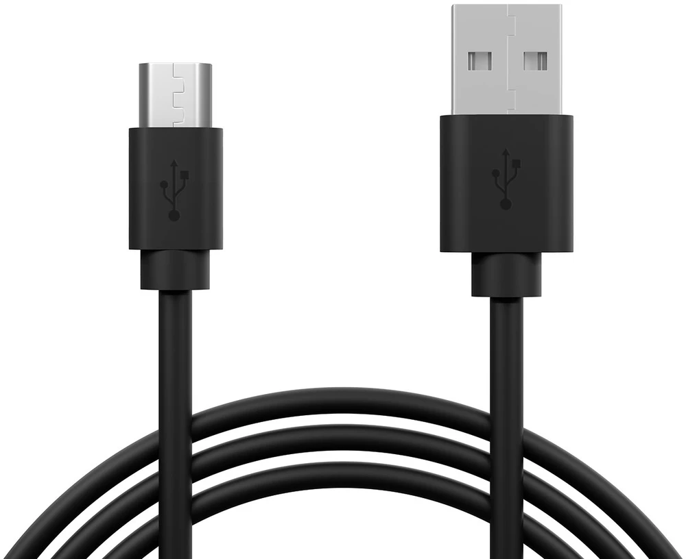 Blow USB A - micro B jungtis, 0.8 m, juoda