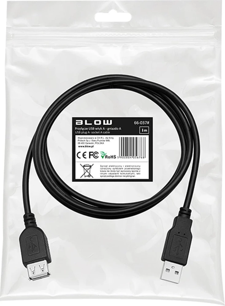 Blow USB A – 1,0 m jungtis PLUG-SOCKET