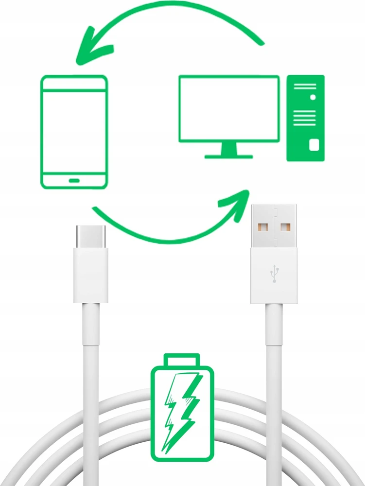 „Blow“ USB 2.0 A - USB-C jungtis 1,5 m, balta
