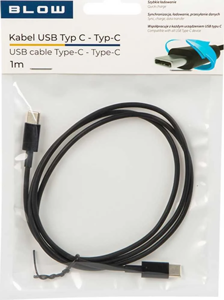 Blow USB-C jungtis – USB-C 2.0 1.0 m juoda