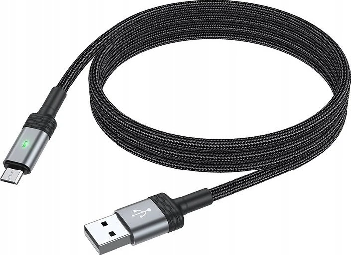 Borofone Kabelis BU30 Lynk Smart power-off - USB na Micro USB - 2,4A 1,2 metra juoda