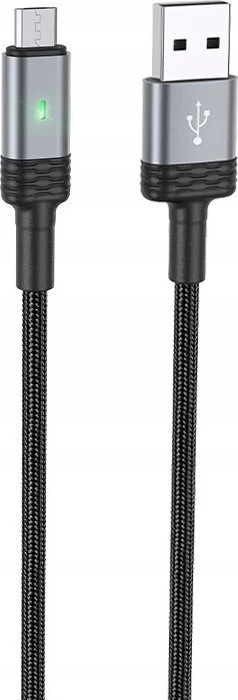 Borofone Kabelis BU30 Lynk Smart power-off - USB na Micro USB - 2,4A 1,2 metra juoda