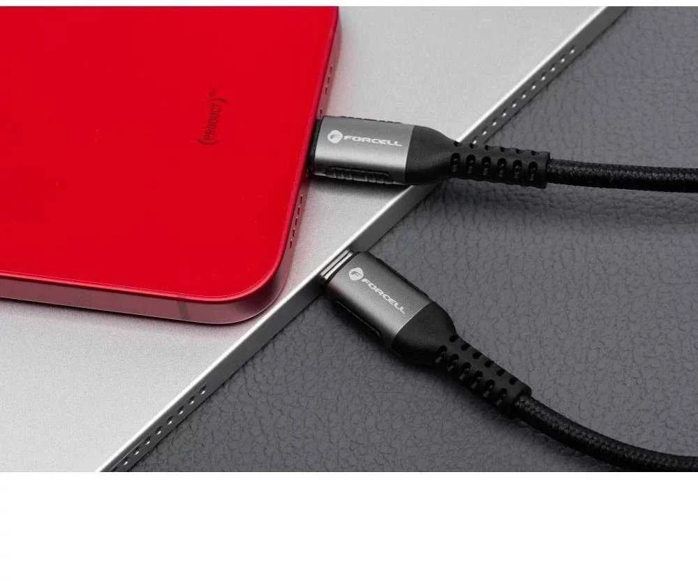 USB C - Lightning laidas Forcell F-Energy PD 3A 27W Cafule 2 m C259 juodas