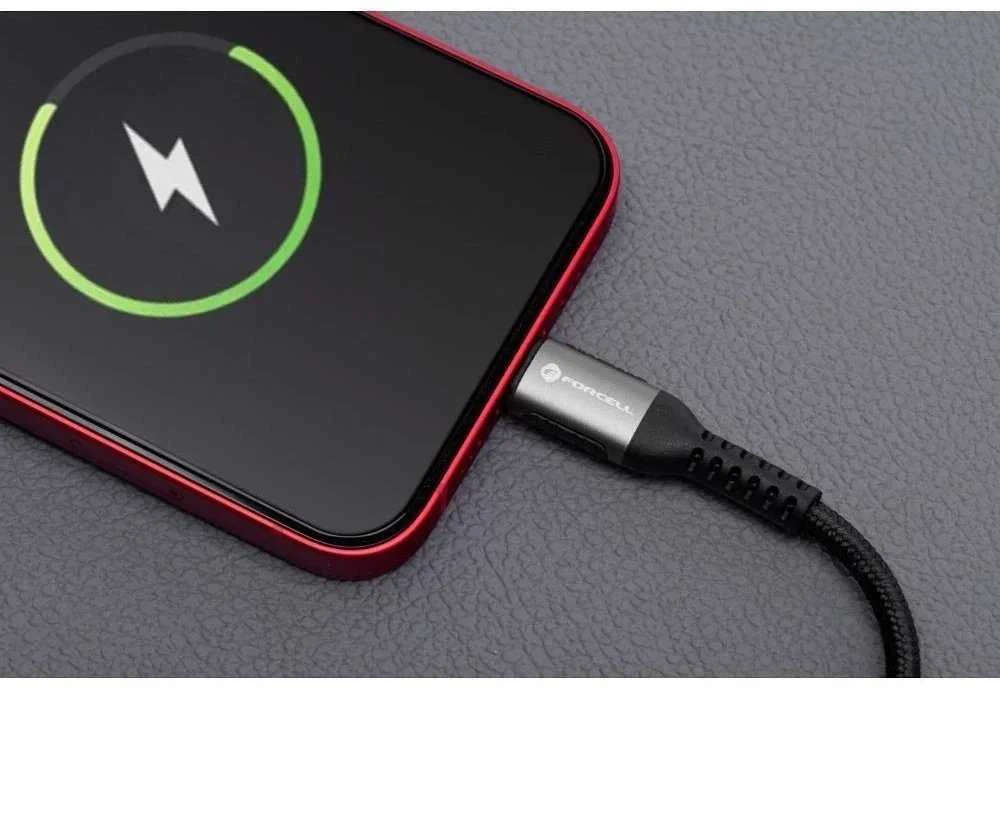 USB C - Lightning laidas Forcell F-Energy PD 3A 27W Cafule 2 m C259 juodas