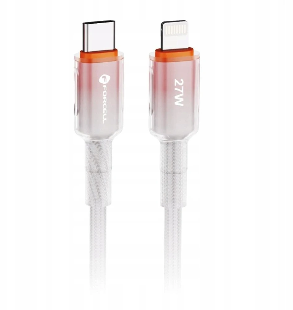 USB C - Lightning kabelis Forcell F-Energy PD 3A 27W gradientas 1 m C356 baltas