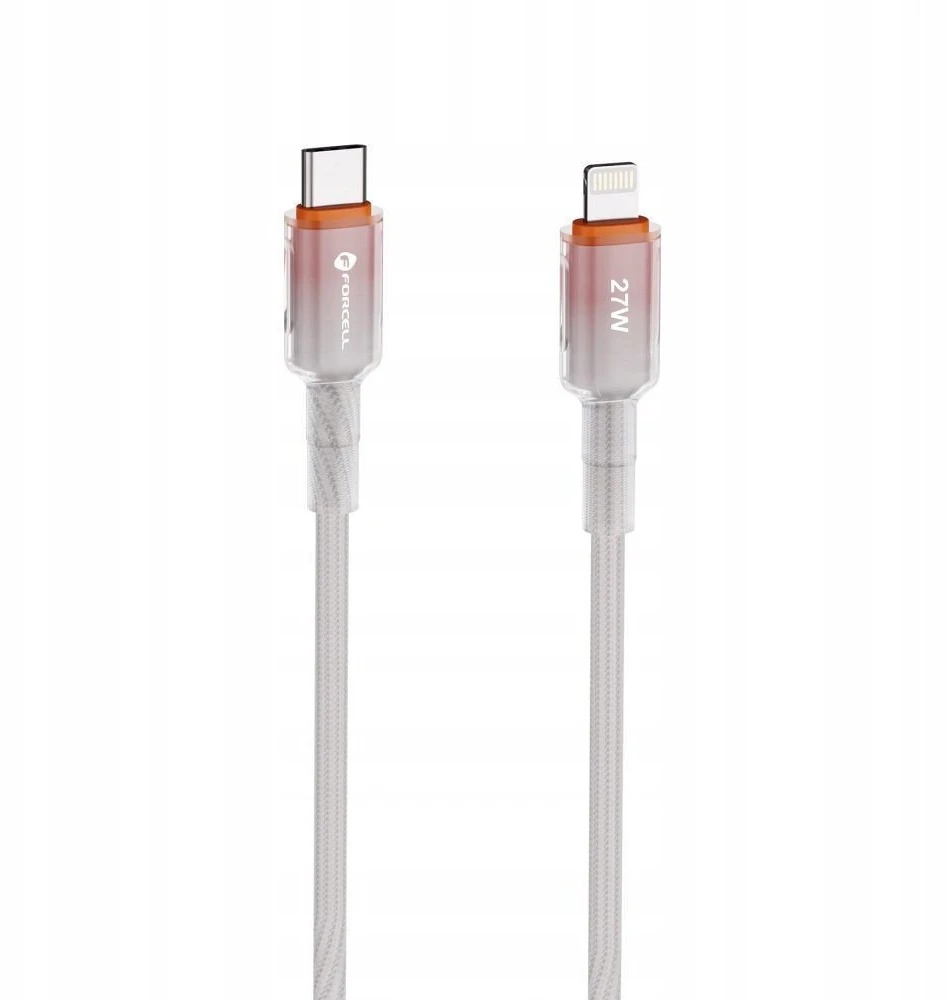 USB C - Lightning kabelis Forcell F-Energy PD 3A 27W gradientas 1 m C356 baltas