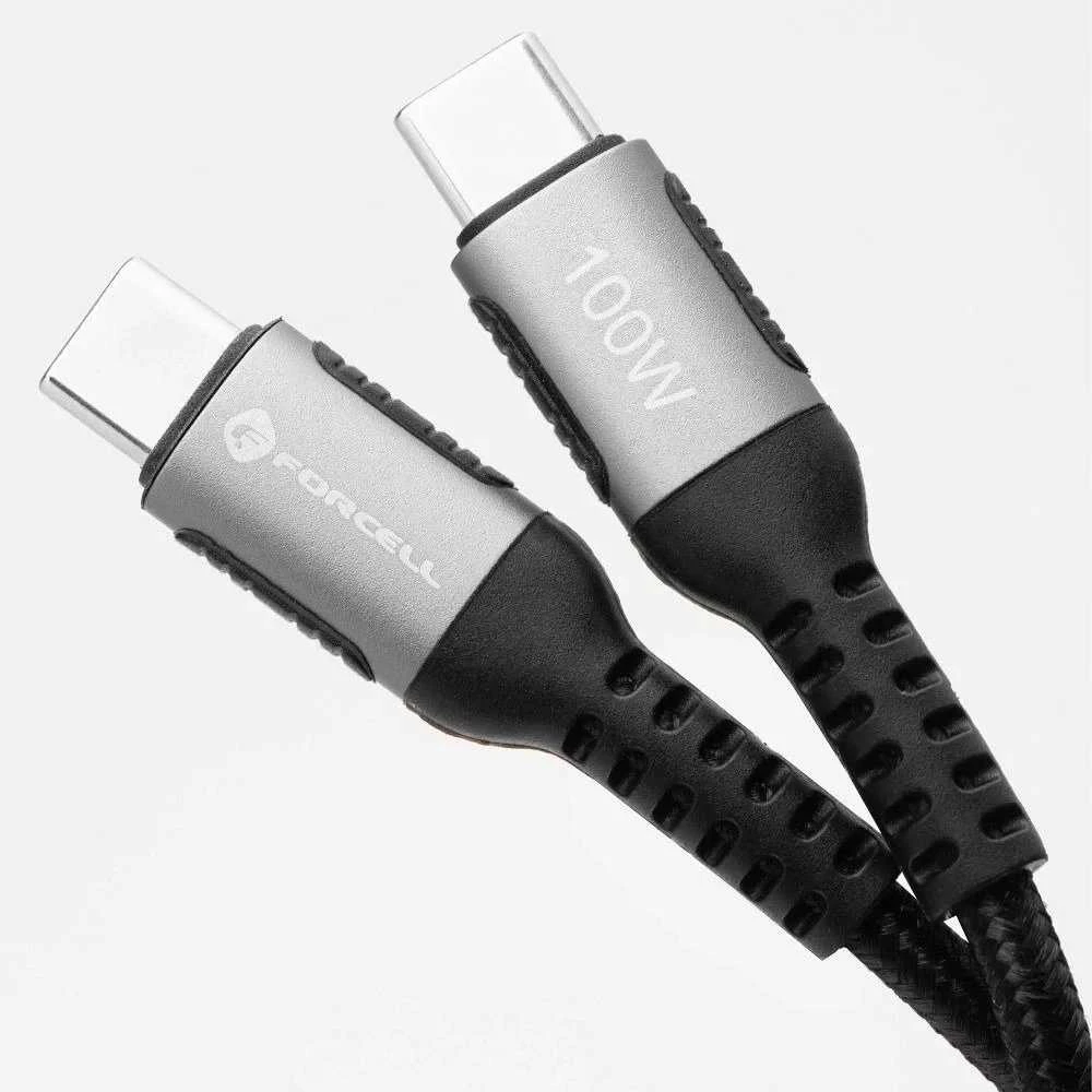 USB C į USB C laidas Forcell F-Energy QC4.0 PD 5A 100W Cafule 2 m C260 juodas