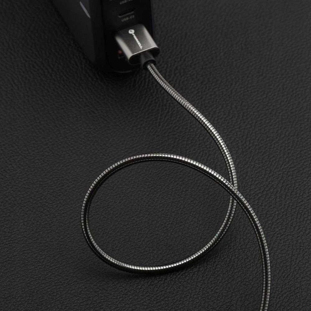 USB C į USB C laidas Forcell F-Energy QC4.0 PD 5A 100W E-Mark metalinis 2 m C239 sidabrinis
