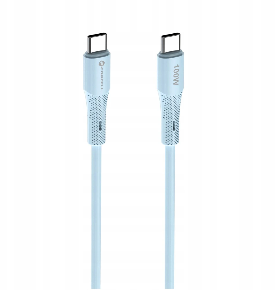 USB C į USB C laidas Forcell F-Energy QC4.0 PD 5A 100W silikoninis 1 m C347 mėlynas