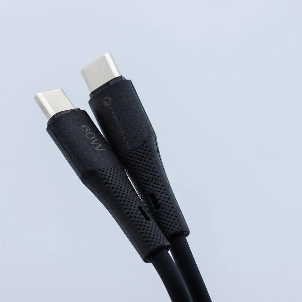 USB C laidas į USB C jungtį Forcell F-Energy QC4.0 PD 3A 60W silikoninis 1 m C344 juodas