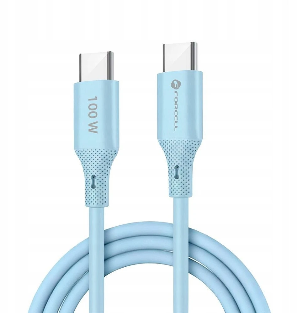 USB C į USB C laidas Forcell F-Energy QC4.0 PD 5A 100W silikoninis 1 m C347 mėlynas