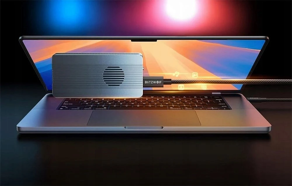 BlitzWolf BW-HDC8 240W USB-C į USB-C kabelis, 0,.5m juodos spalvos