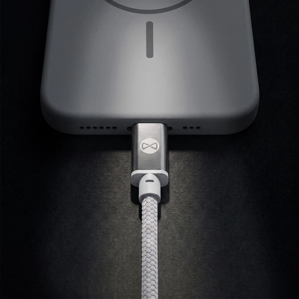 Forever Vibe laidas USB-C – USB-C 1,0 m 60W sidabrinis