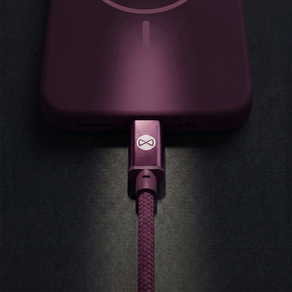 Forever Vibe laidas USB-C – USB-C 1,0 m 60W tamsios vyšnios spalvos