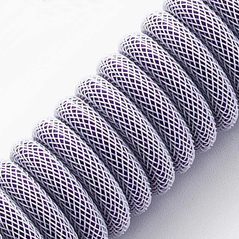 Klaviatūra CableMod PRO Coiled Cable susuktas klaviatūros laidas USB-C į USB Type A, Rum Raisin – 150cm