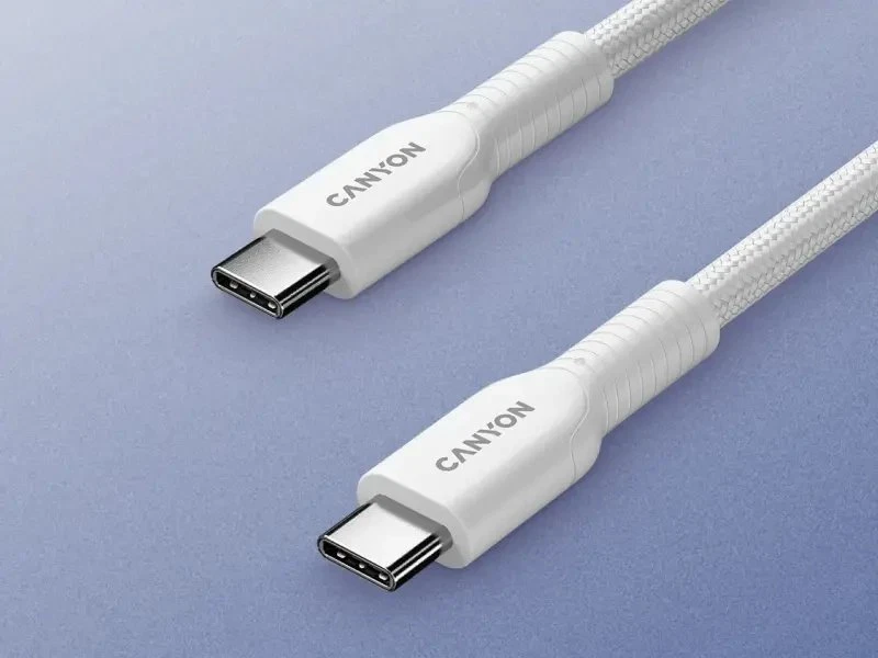CANYON kabelis OnWire 60CL C-C 60W COLOR pintas 1m Baltas
