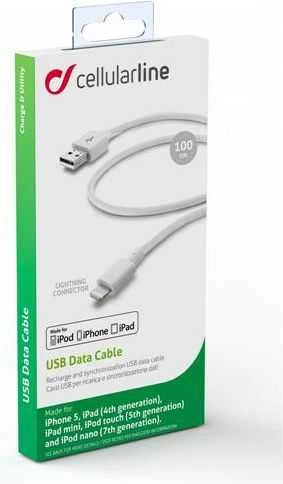 Cellular Line LIGHTNING-USB KABELAS, PAGAMINTAS IPHONE5 WHI