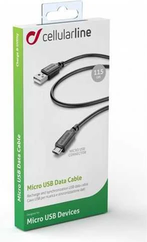 Vivanco Cellular Line Micro USB laidas Cellular juodas