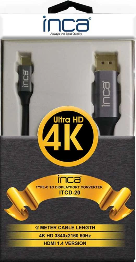 Inca USB-C į DisplayPort 2 m kabelio pakuotė