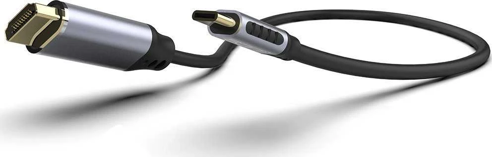USB-C į HDMI laidas su metaliniais antgaliais