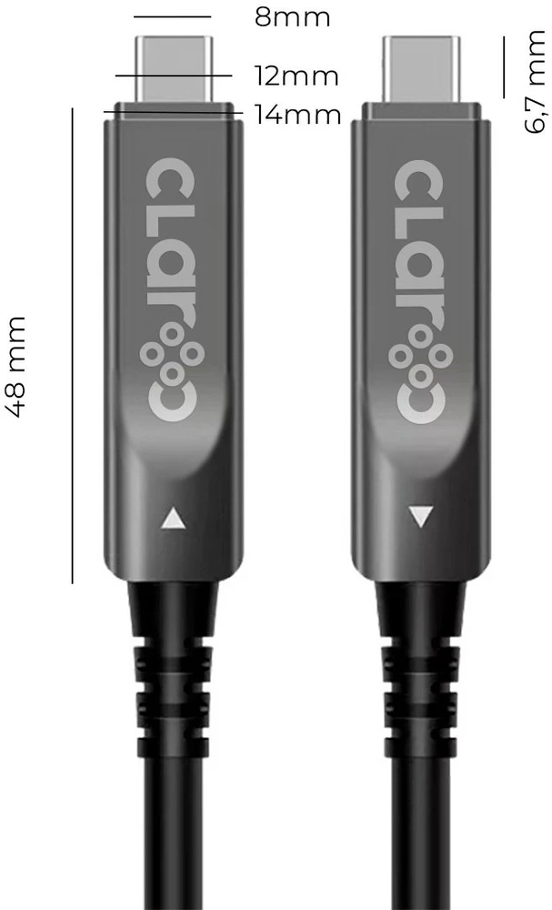 „Claroc“ USB-C laidas, aktyvus, 4K@60Hz, 60W, 10 m