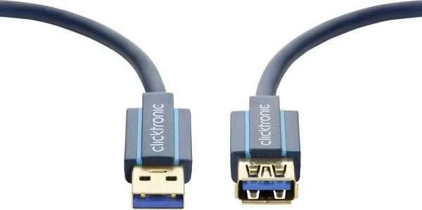 CLICKTRONIC ilgintuvas USB 3.0 lizdas-kištukas 3m
