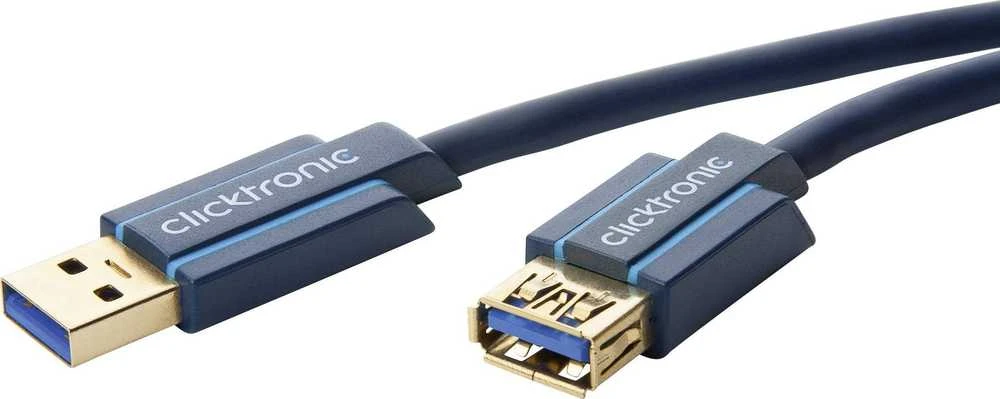 CLICKTRONIC ilgintuvas USB 3.0 lizdas-kištukas 3m