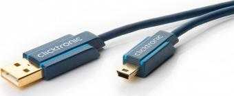 Clicktronic USB-A – miniUSB laidas, 1,8 m mėlynas (RB70127)