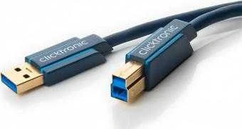 Kabelis USB Clicktronic USB-A - USB-B 3 m Mėlyna (RB70093)
