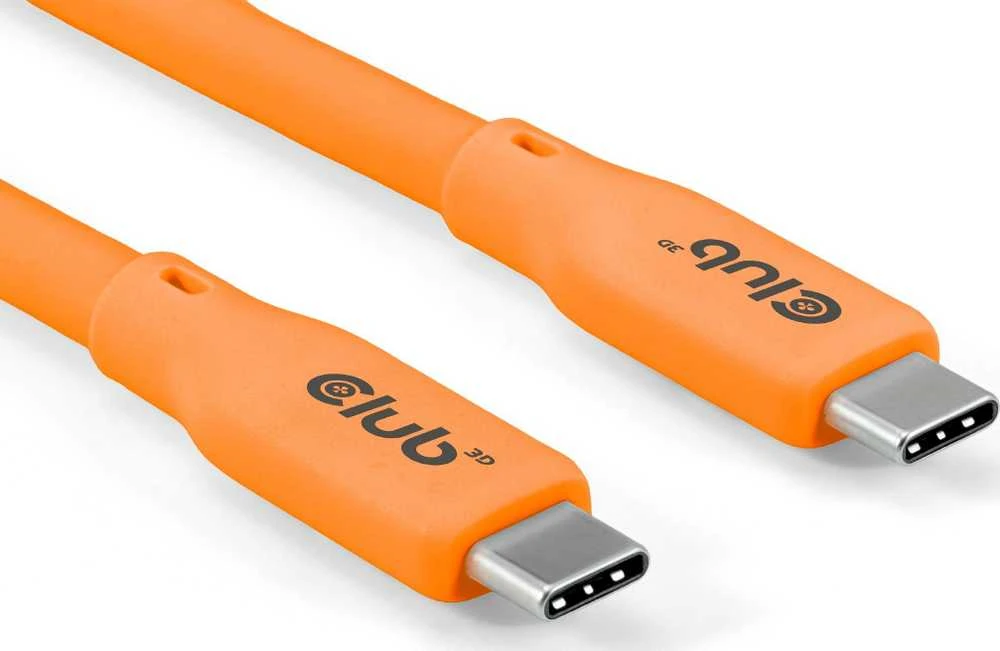 Kabelis USB Club 3D USB-C - USB-C 2 m Oranžinė (CAC-3000)