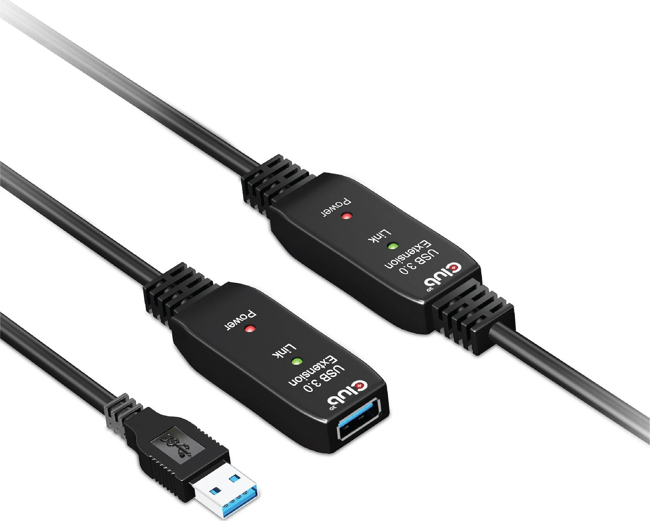 Club 3D CLUB3D USB 3.2 Gen1 aktyvaus kartotuvo kabelis 10 m / 32,8 pėdų M/F 28AWG