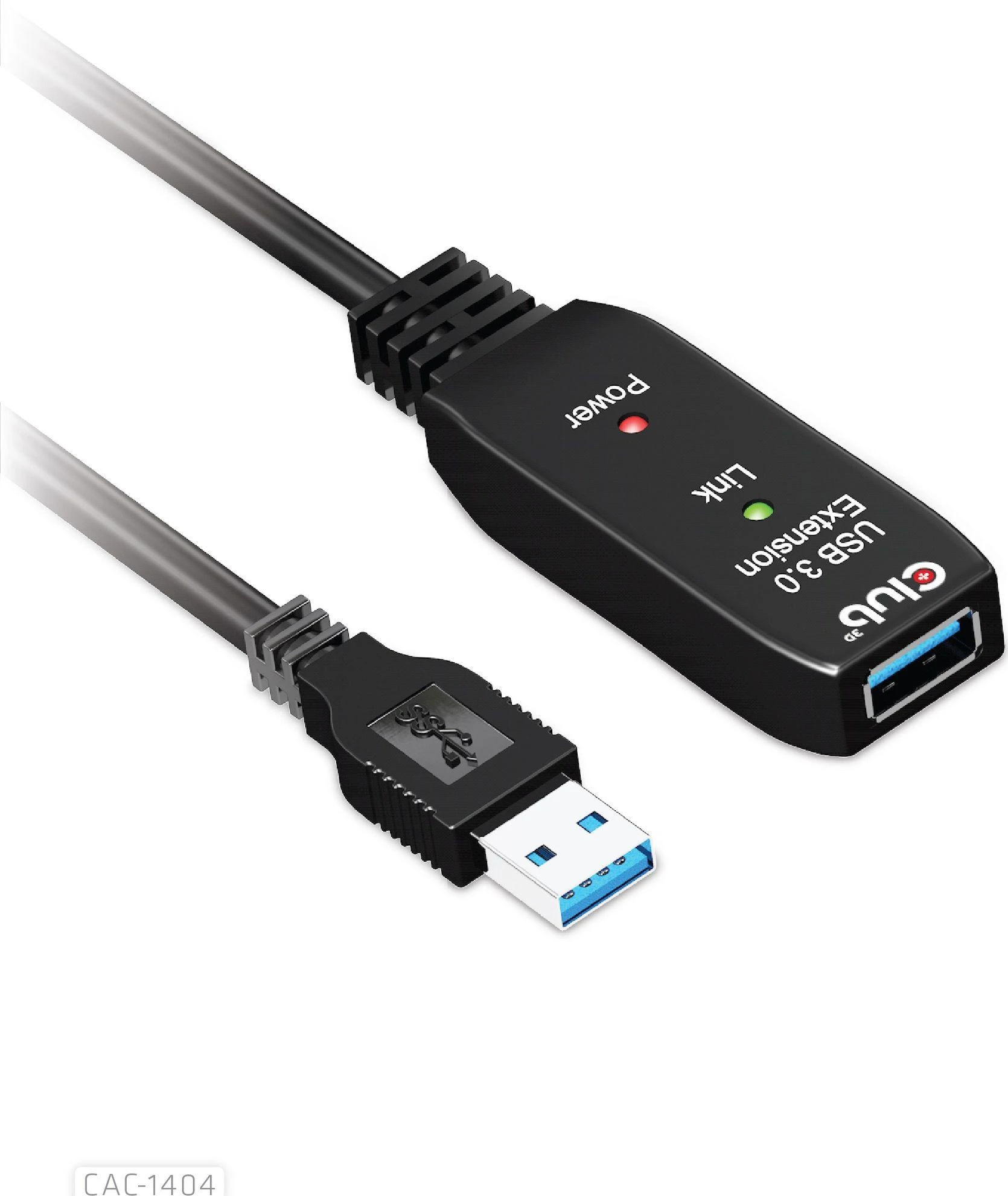 USB kabelis Club 3D USB-A - USB-A 5 m juoda (CAC- 1404)