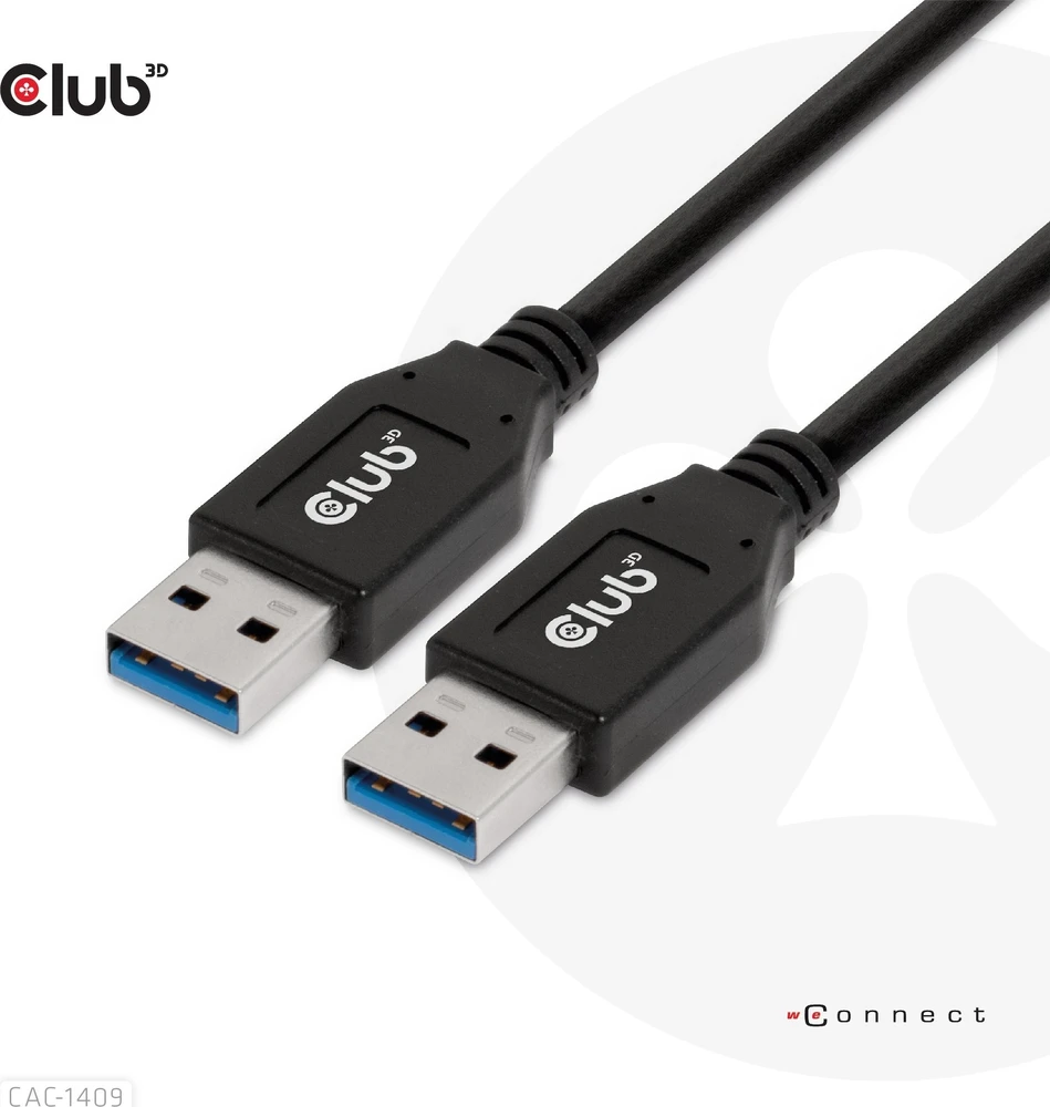Kabelis USB Club 3D USB-A - USB-A 0.5 m Juodas (CAC-1409)
