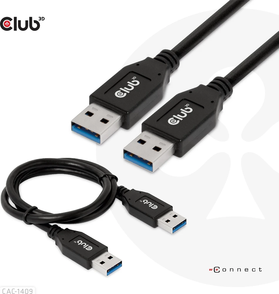 Kabelis USB Club 3D USB-A - USB-A 0.5 m Juodas (CAC-1409)