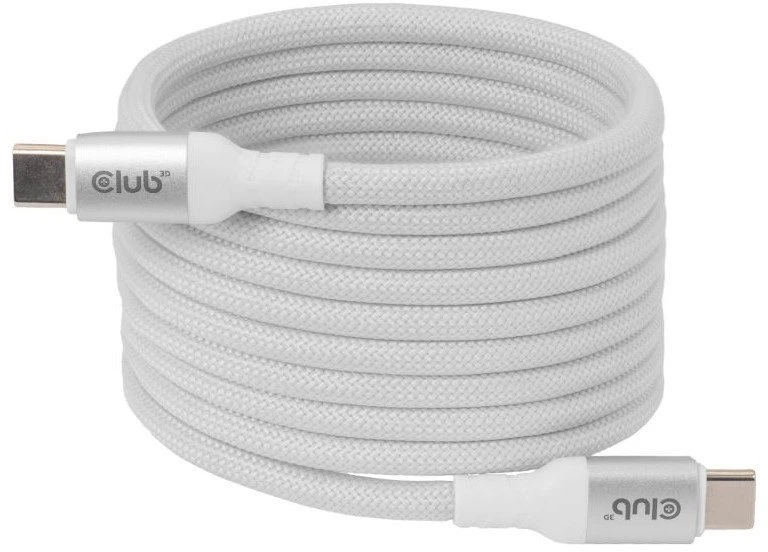 Club 3D Club3D Lifestyle USB-C magnetinis kabelis 240W 2m baltas St/St