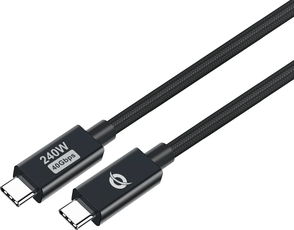 Kabelis USB Conceptronic USB-C - USB-C 1.2 m Juodas (ETTA04B12)