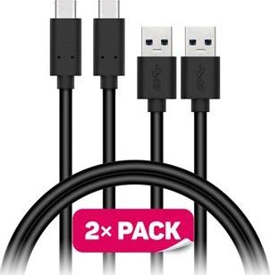 CONNECT IT Wirez USB-C (C tipo) -> USB-A, USB 3.1 Gen 1, juodas, 1 m (2 vnt. pakuotėje)